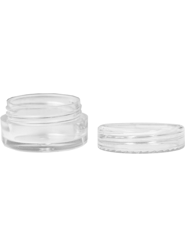 Plastic. cream jar style 5 ml clear bottle with clear cap