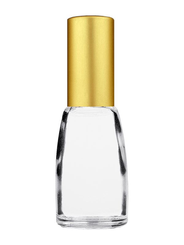 Bell design 10ml Clear glass bottle with matte gold spray.