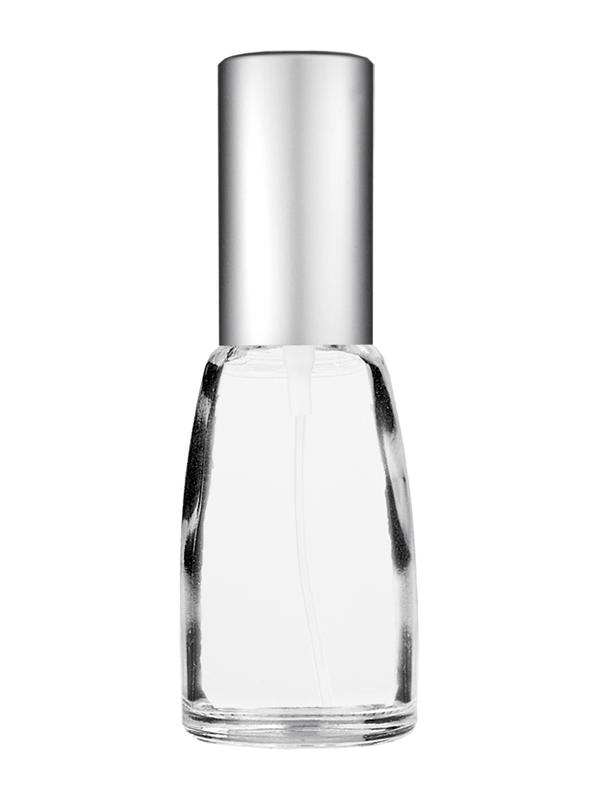 Bell design 10ml Clear glass bottle with matte silver spray.