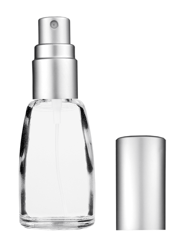 Bell design 10ml Clear glass bottle with matte silver spray.