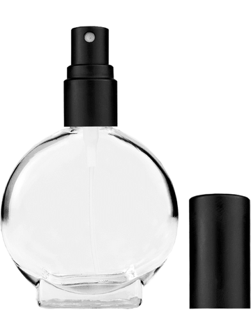 Circle design 15ml, 1/2oz Clear glass bottle with matte black spray.