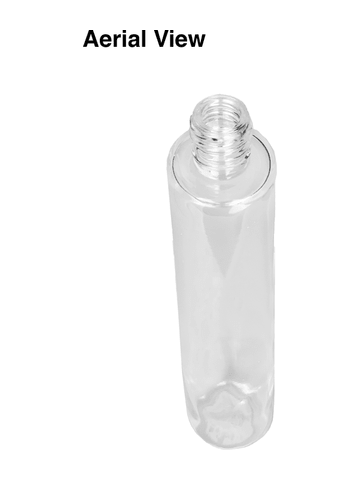 Cylinder design 100 ml, 3 1/2oz  clear glass bottle  with black vintage style bulb sprayer with shiny silver collar cap.