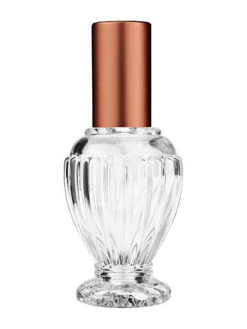 Diva design 46 ml, 1.64oz  clear glass bottle  with matte copper spray pump.