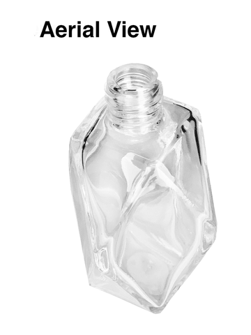 Diamond design 60ml, 2 ounce  clear glass bottle  with ivory vintage style bulb sprayer with shiny gold collar cap.