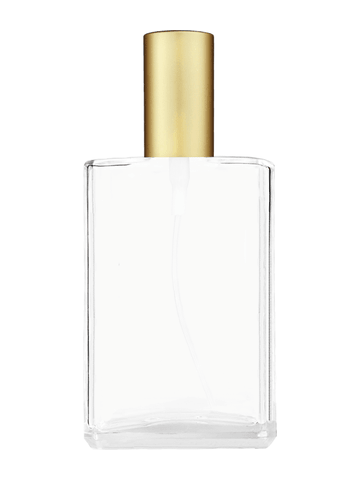 Elegant design 100 ml, 3 1/2oz  clear glass bottle  with matte gold spray pump.