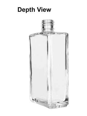 Elegant design 100 ml, 3 1/2oz  clear glass bottle  with shiny silver spray pump.