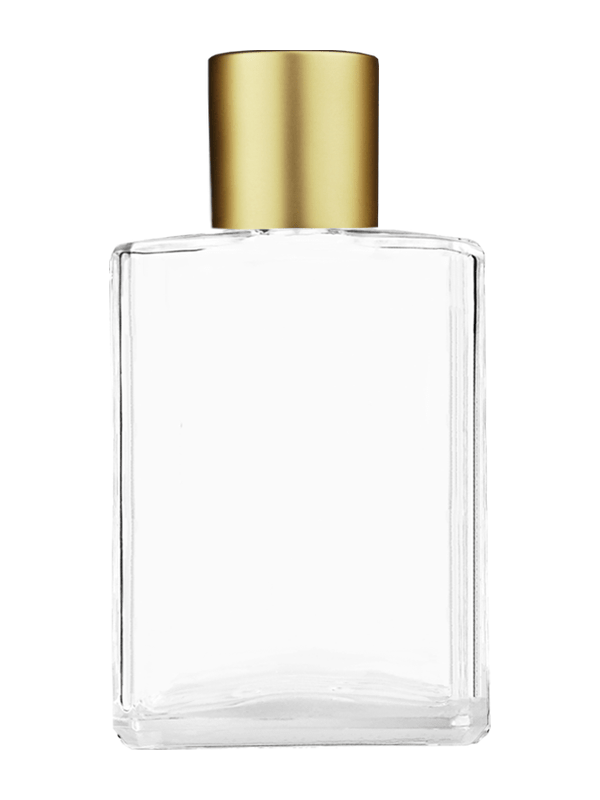 Empty Clear glass bottle with short matte gold cap capacity: 15ml, 1/2oz. For use with perfume or fragrance oil, essential oils, aromatic oils and aromatherapy.