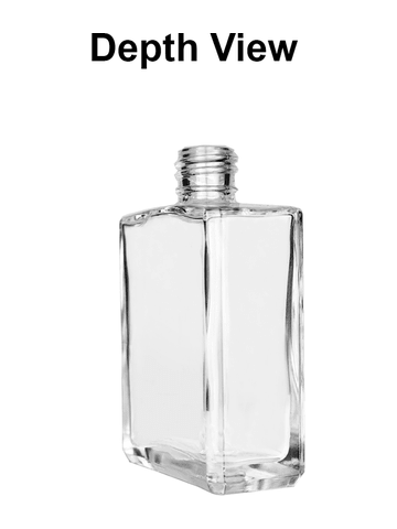 Elegant design 15ml, 1/2oz Clear glass bottle with plastic roller ball plug and silver cap with dots.