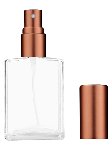 Elegant design 15ml, 1/2oz Clear glass bottle with matte copper spray.