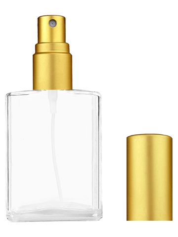 Elegant design 15ml, 1/2oz Clear glass bottle with matte gold spray.