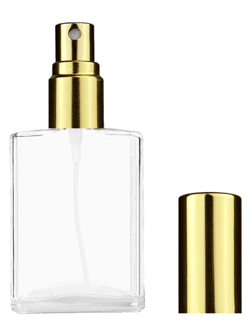 Elegant design 15ml, 1/2oz Clear glass bottle with shiny gold spray.