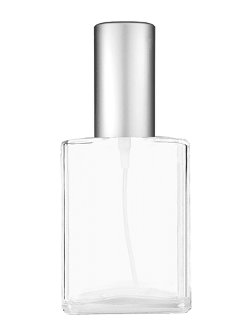 Elegant design 15ml, 1/2oz Clear glass bottle with matte silver spray.