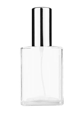 Elegant design 15ml, 1/2oz Clear glass bottle with shiny silver spray.