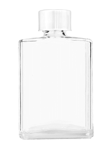 Elegant design 15ml, 1/2oz Clear glass bottle with short white cap.