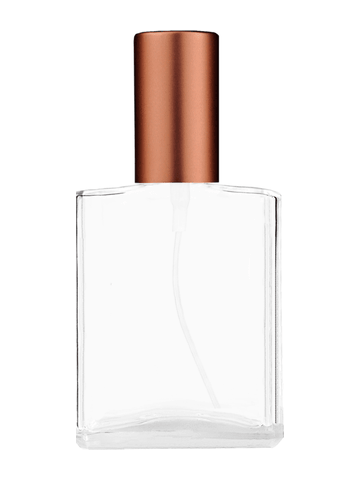 Elegant design 60 ml, 2oz  clear glass bottle  with matte copper spray pump.