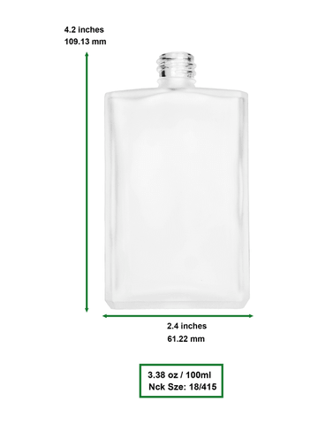 Elegant design 100 ml, 3 1/2oz frosted glass bottle with ivory vintage style bulb sprayer with shiny silver collar cap.