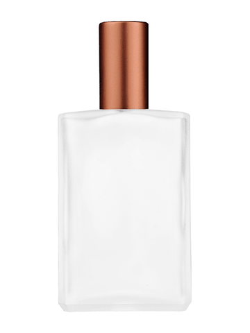 Elegant design 100 ml, 3 1/2oz frosted glass bottle with matte copper spray pump.