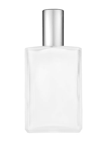 Elegant design 100 ml, 3 1/2oz frosted glass bottle with matte silver spray pump.