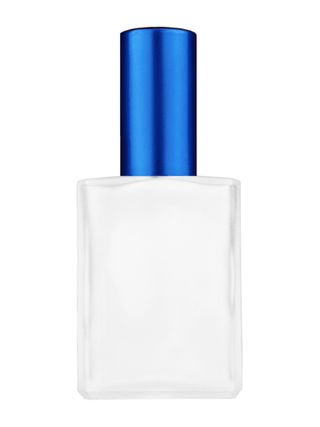 Elegant design 15ml, 1/2oz frosted glass bottle with matte blue spray.