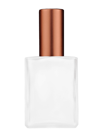 Elegant design 15ml, 1/2oz frosted glass bottle with matte copper spray.