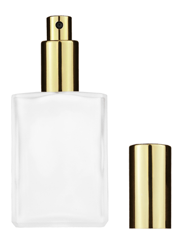 Elegant design 30 ml, Frosted glass bottle with sprayer and shiny gold cap.