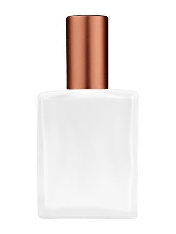 Elegant design 60 ml, 2oz frosted glass bottle with matte copper spray pump.