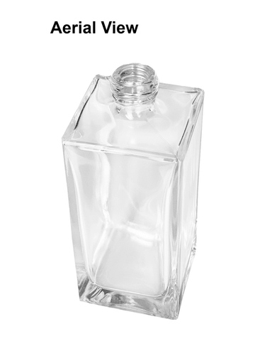 Empire design 100 ml, 3 1/2oz  clear glass bottle  with ivory vintage style bulb sprayer with shiny gold collar cap.