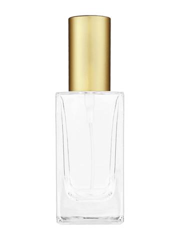 Empire design 50 ml, 1.7oz  clear glass bottle  with matte gold spray pump.