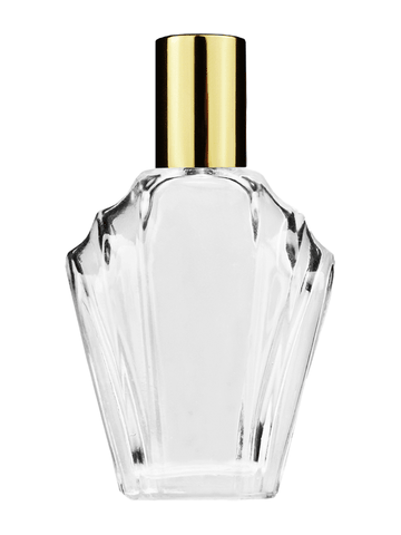 Flair design 13ml Clear glass bottle with shiny gold cap.