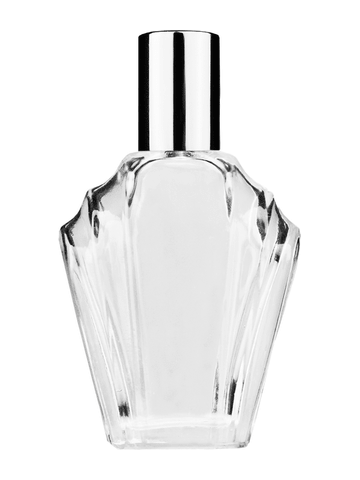 Flair design 13ml Clear glass bottle with shiny silver cap.