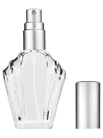 Flair design 13ml Clear glass bottle with matte silver spray.