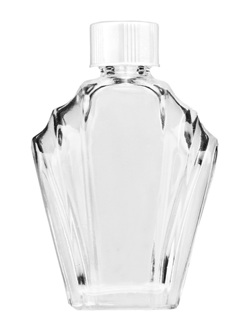 Flair design 13ml Clear glass bottle with short white cap.