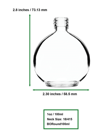 Round design 128 ml, 4.33oz  clear glass bottle  with black vintage style bulb sprayer with shiny silver collar cap.