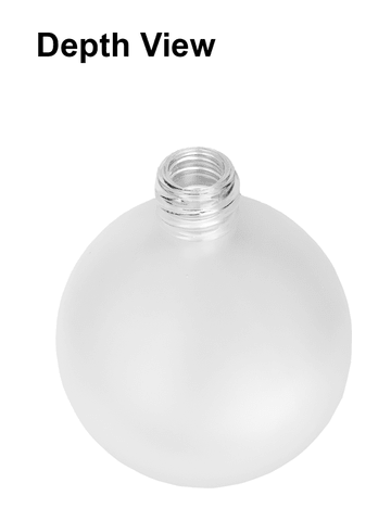 Round design 128 ml, 4.33oz frosted glass bottle with black vintage style bulb sprayer with shiny silver collar cap.