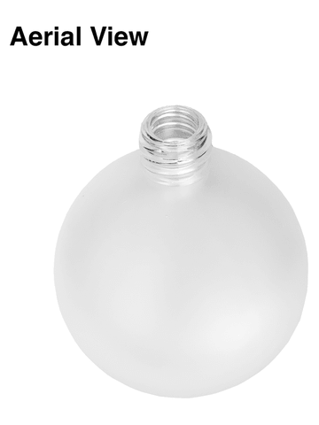 Round design 78 ml, 2.65oz frosted glass bottle with Black vintage style bulb sprayer with tasseland shiny silver collar cap.