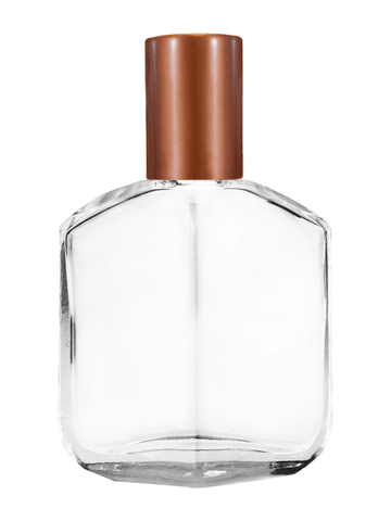 Royal design 13ml, 1/2oz Clear glass bottle with metal roller ball plug and matte copper cap.