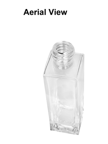 Sleek design 30 ml, 1oz  clear glass bottle  with ivory vintage style bulb sprayer with shiny silver collar cap.