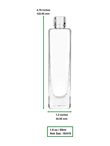 Slim design 50 ml, 1.7oz  clear glass bottle  with Lavender vintage style bulb sprayer with Tasseland shiny silver collar cap.