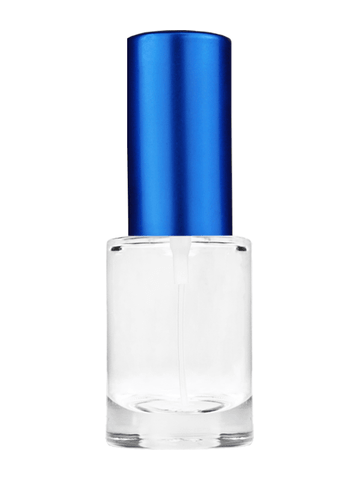 Tulip design 6ml, 1/5oz Clear glass bottle with matte blue spray.