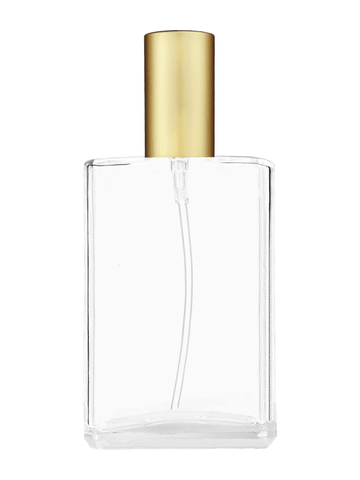 Elegant design 100 ml, 3 1/2oz  clear glass bottle  with matte gold lotion pump.