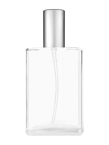 Elegant design 100 ml, 3 1/2oz  clear glass bottle  with matte silver lotion pump.