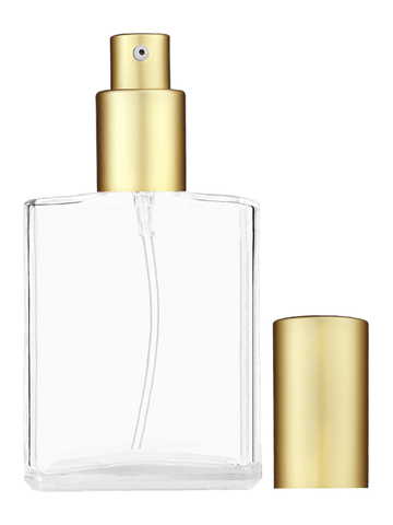 Elegant design 60 ml, 2oz  clear glass bottle  with matte gold lotion pump.