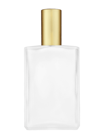 Elegant design 100 ml, 3 1/2oz frosted glass bottle with matte gold lotion pump.