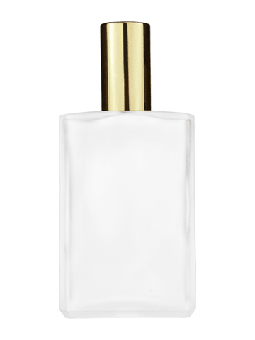 Elegant design 100 ml, 3 1/2oz frosted glass bottle with shiny gold lotion pump.