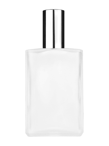 Elegant design 100 ml, 3 1/2oz frosted glass bottle with shiny silver lotion pump.