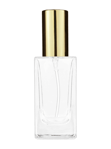 Empire design 50 ml, 1.7oz  clear glass bottle  with shiny gold lotion pump.