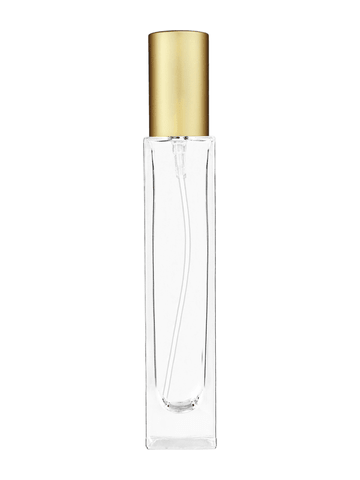 Sleek design 50 ml, 1.7oz  clear glass bottle  with matte gold lotion pump.