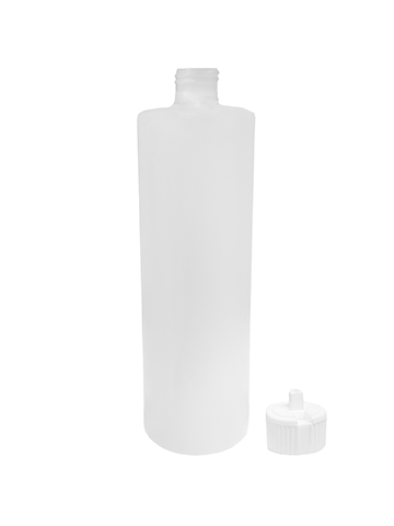 Cylinder design 16oz  natural color plastic bottle with white flip-top cap